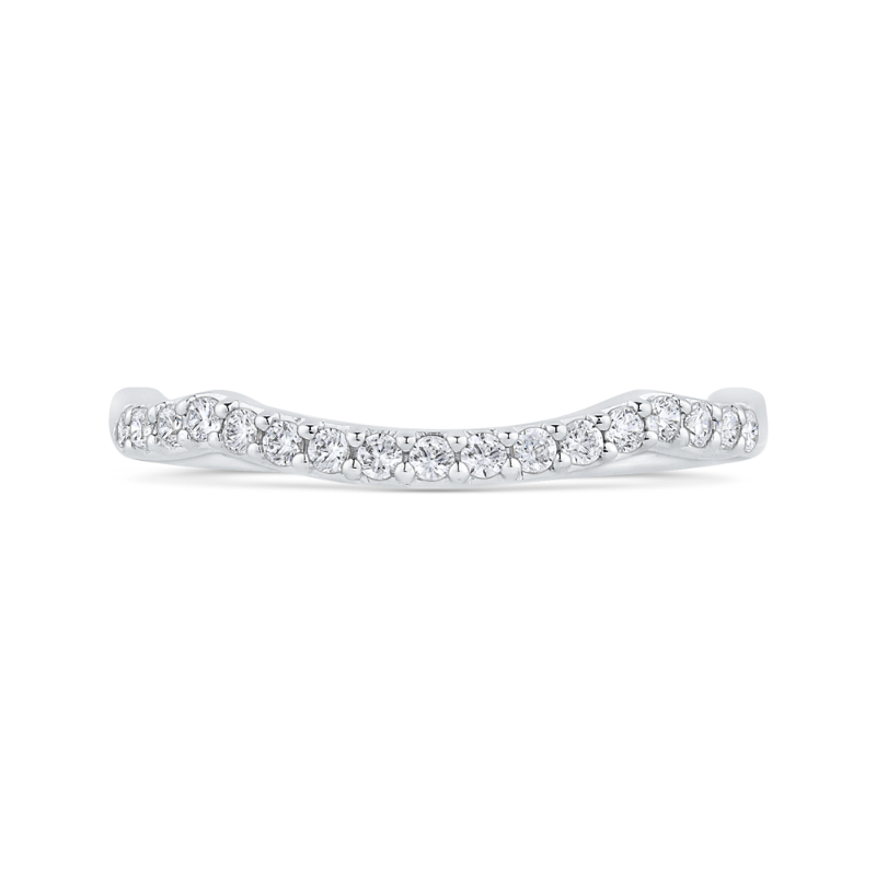 Round Diamond Half-Eternity Wedding Band In 14K White Gold