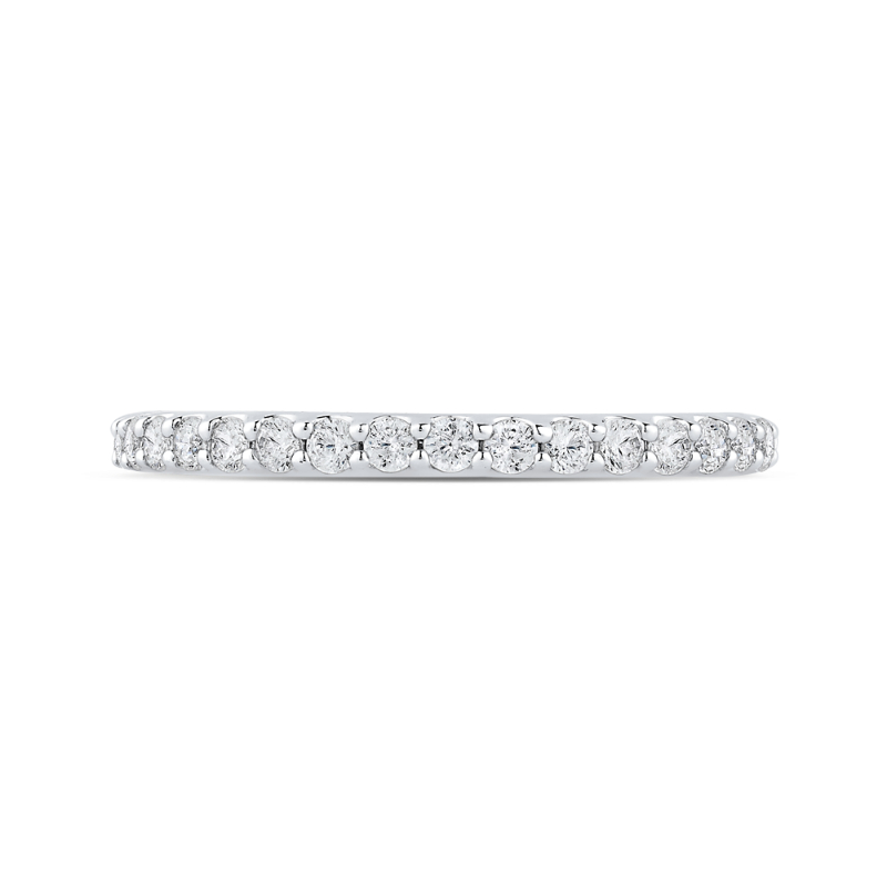 14K Two-Tone Gold Round Diamond Half-Eternity Wedding Band