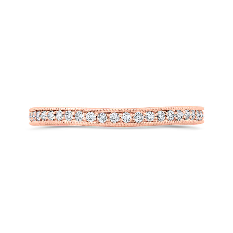 14K Rose Gold Round Diamond Wedding Band