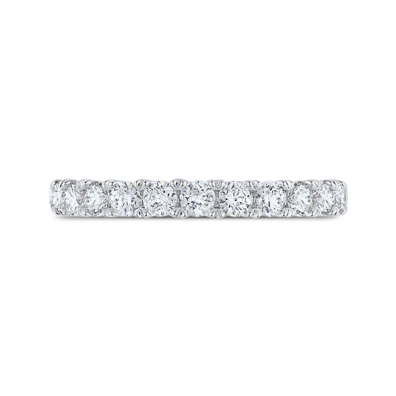 14K White Gold Half-Eternity Round Diamond Wedding Band