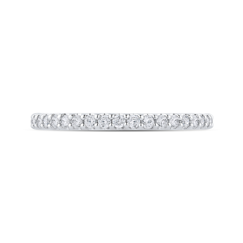 14K Two-Tone Gold Round Diamond Half-Eternity Wedding Band