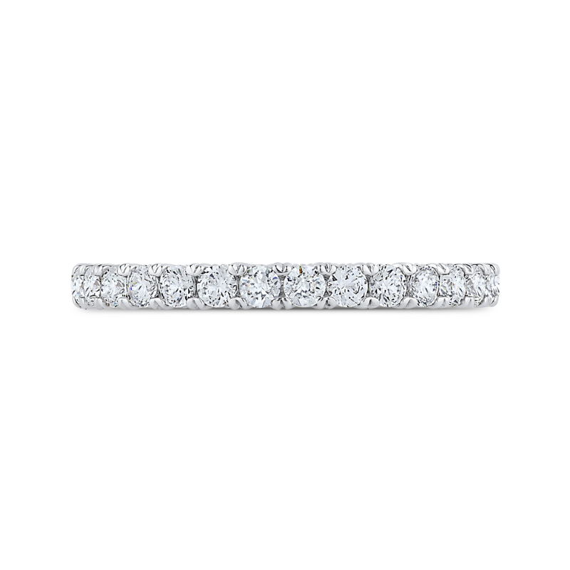 14K White Gold Round Diamond Half-Eternity Wedding Band