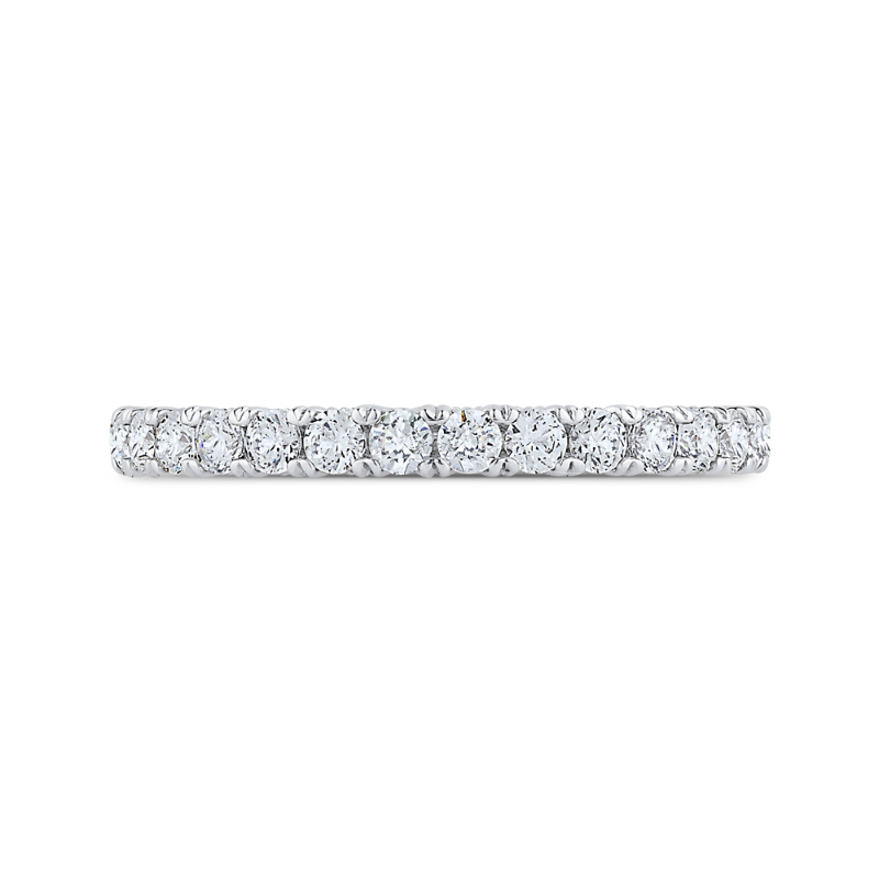 14K White Gold Round Diamond Half-Eternity Wedding Band