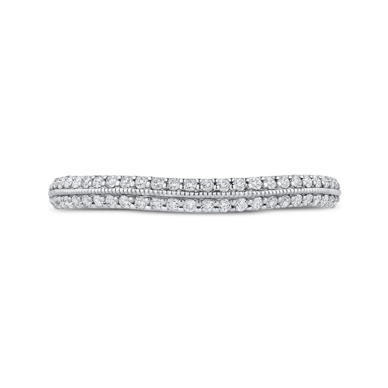 14K Two-Tone Gold Round Diamond Half-Eternity Wedding Band