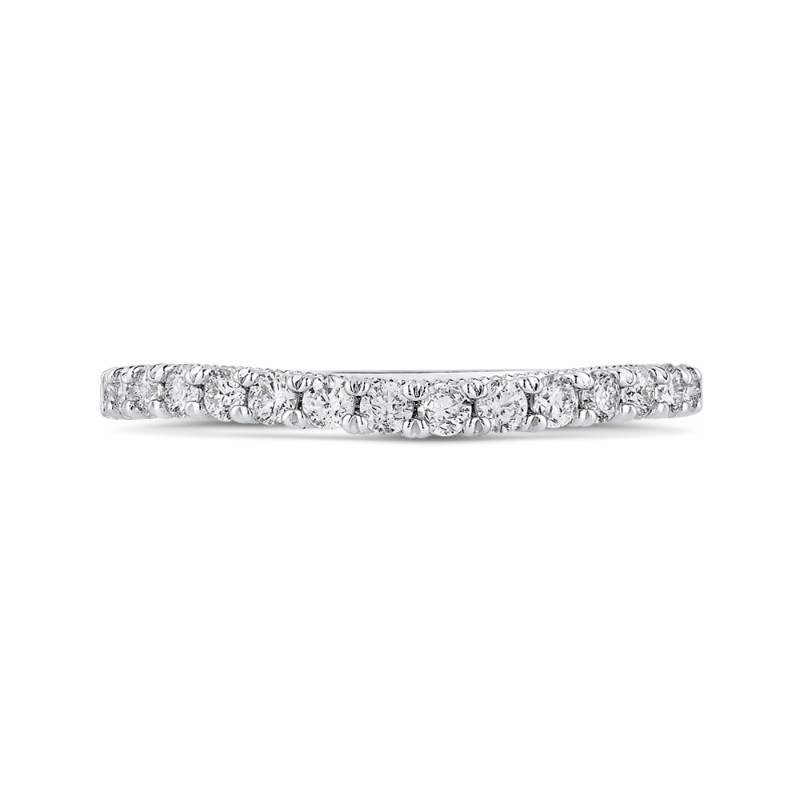 Round Diamond Half-Eternity Wedding Band In 14K White Gold