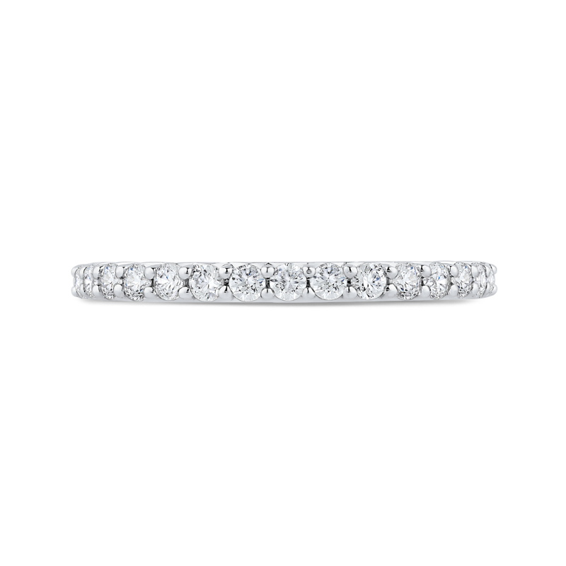 14K White Gold Round Diamond Half-Eternity Wedding Band