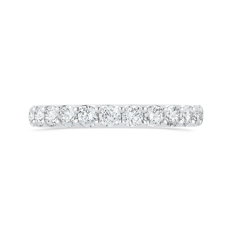 14K White Gold Half-Eternity Round Diamond Wedding Band