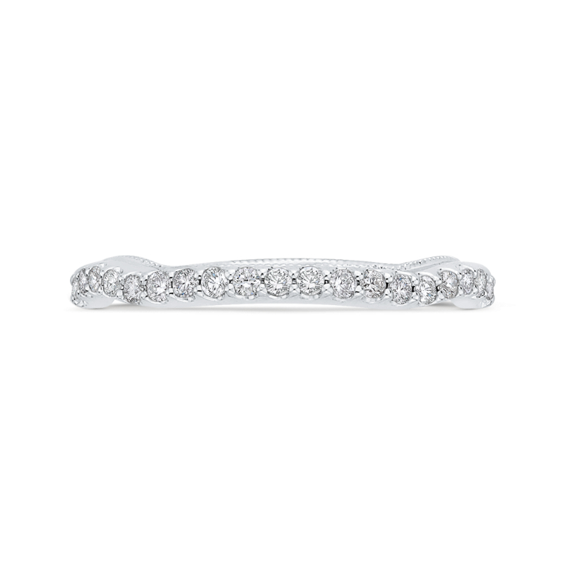 Round Cut Diamond 14K White Gold Half-Eternity Wedding Band