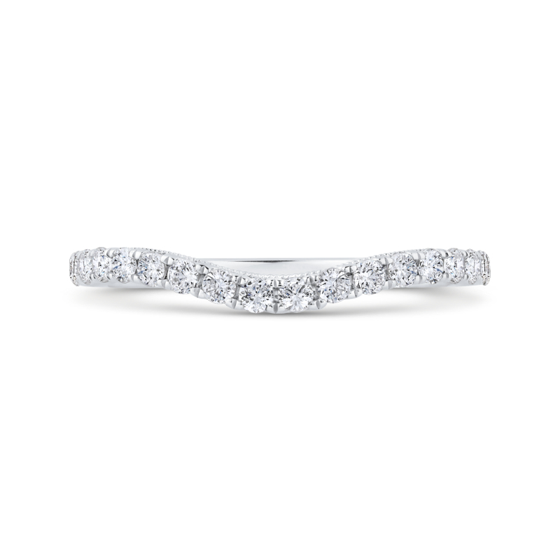 14K White Gold Diamond Wedding Band