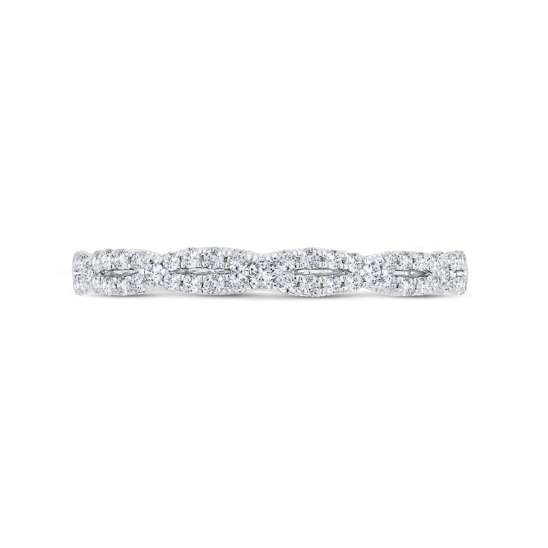 14K White Gold Diamond Wedding Band