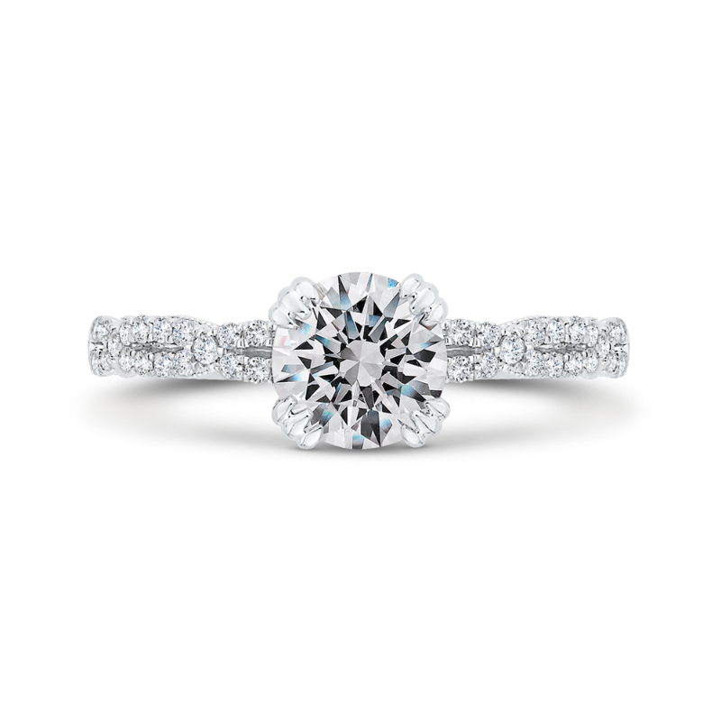 14K White Gold Diamond Engagement Ring (Semi-Mount)