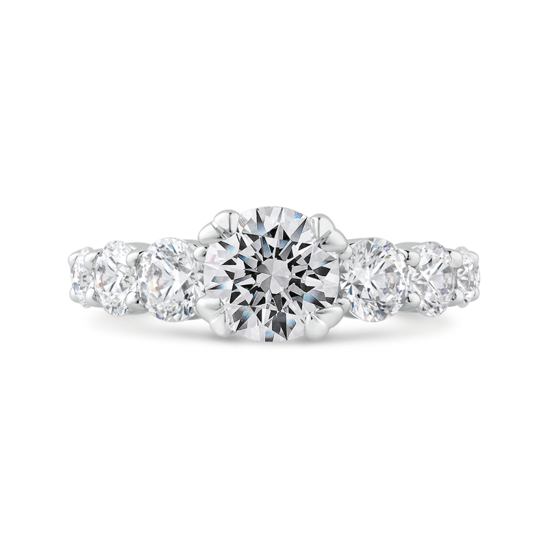 14K White Gold Diamond Engagement Ring (Semi-Mount)