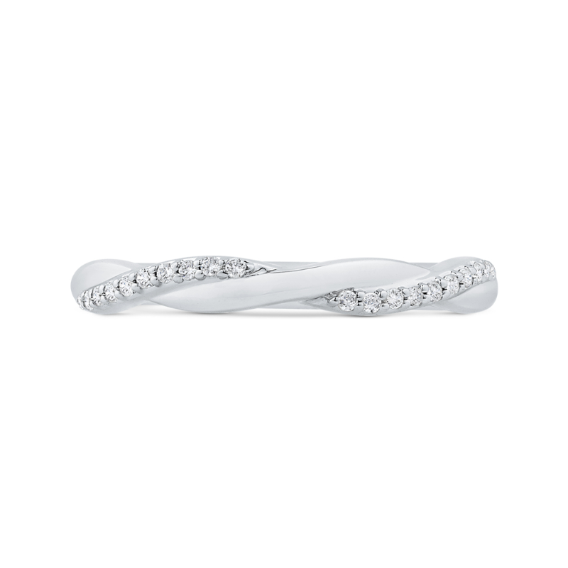 14K White Gold Diamond Wedding Band