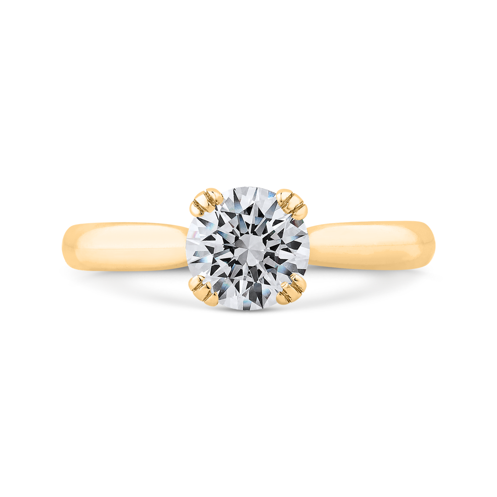 14K Yellow Gold Solitaire Engagement Ring (Semi-Mount)