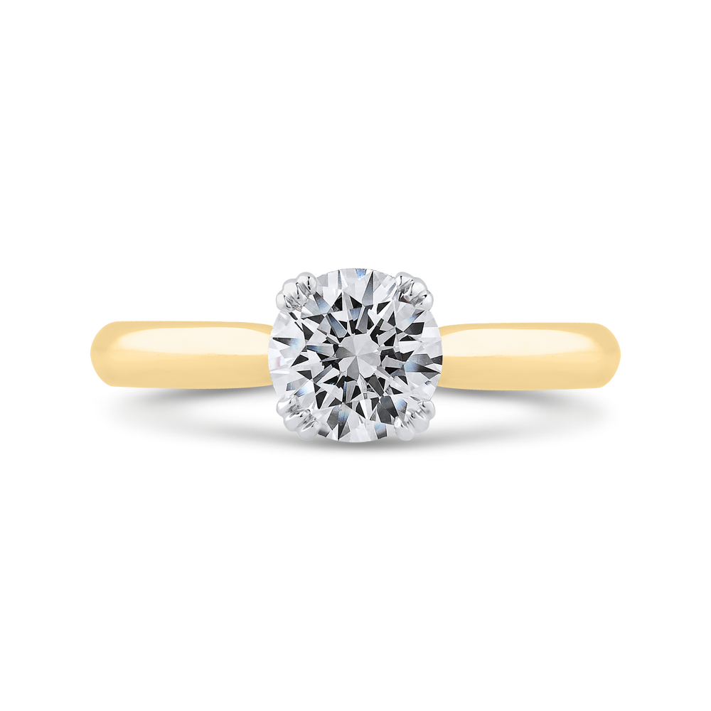 14K Two Tone Gold Diamond Engagement Ring (Semi-Mount)