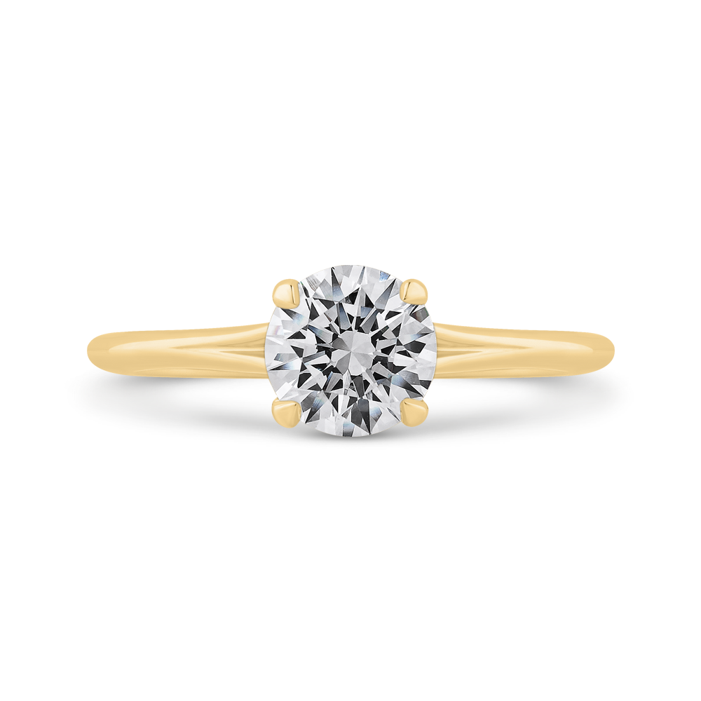 14K Yellow Gold Solitaire Engagement Ring (Semi-Mount)