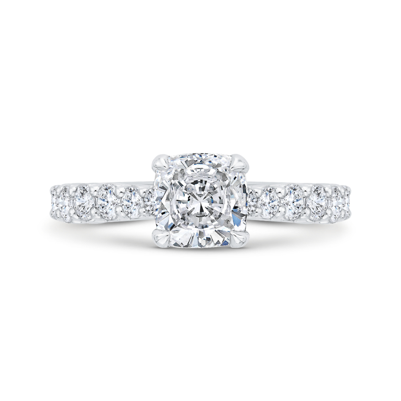 14K White Gold Diamond Engagement Ring (Semi-Mount)