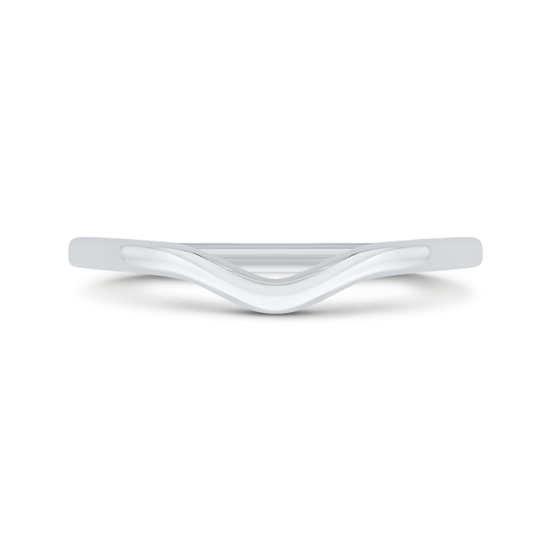 14K White Gold Plain Wedding Band