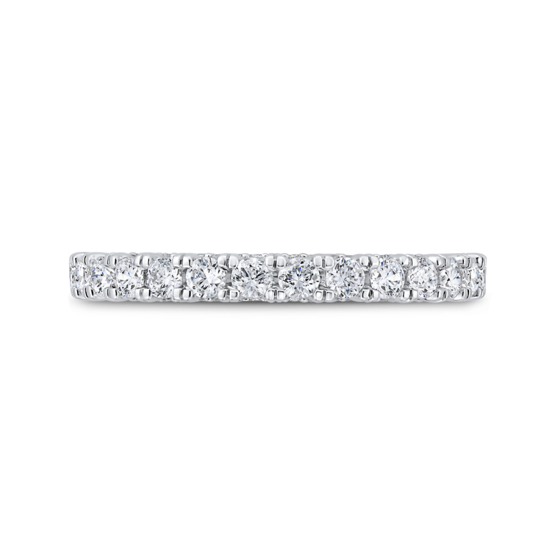 14K White Gold Half Run Diamond Wedding Band