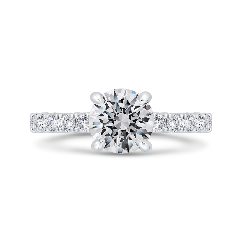 14K White Gold Round Diamond Solitaire Plus Engagement Ring (Semi-Mount)