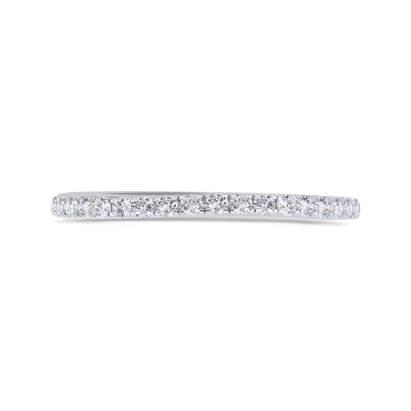 14K White Gold Half Run Diamond Wedding Band