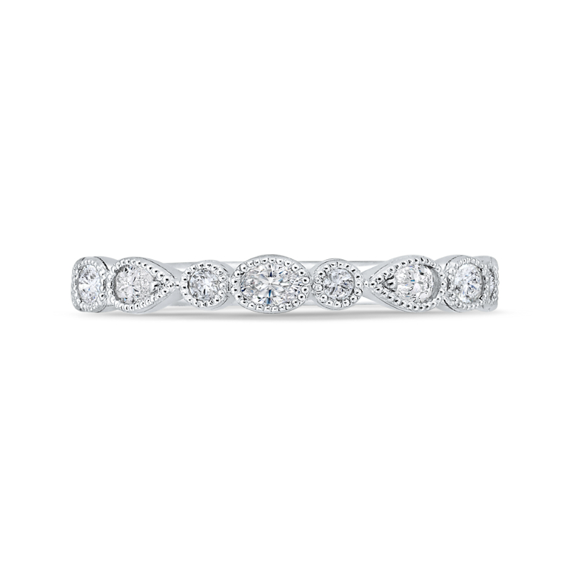 14K White Gold Diamond Wedding Band