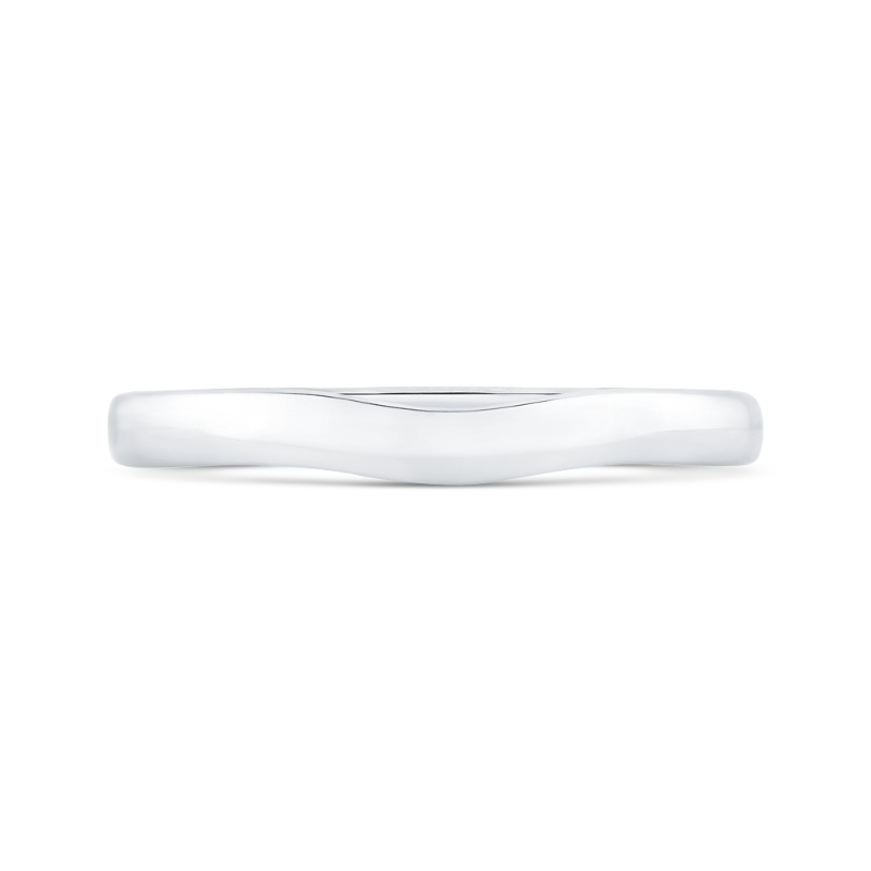 14K White Gold Plain Wedding Band