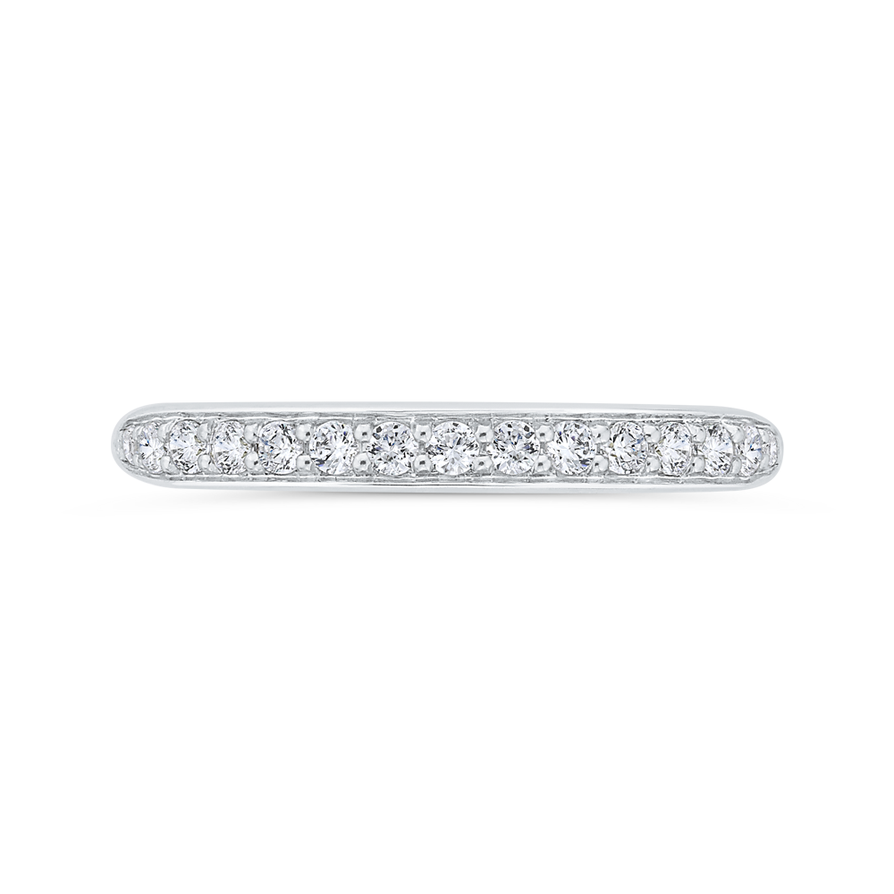 14K White Gold Round Half Run Diamond Wedding Band