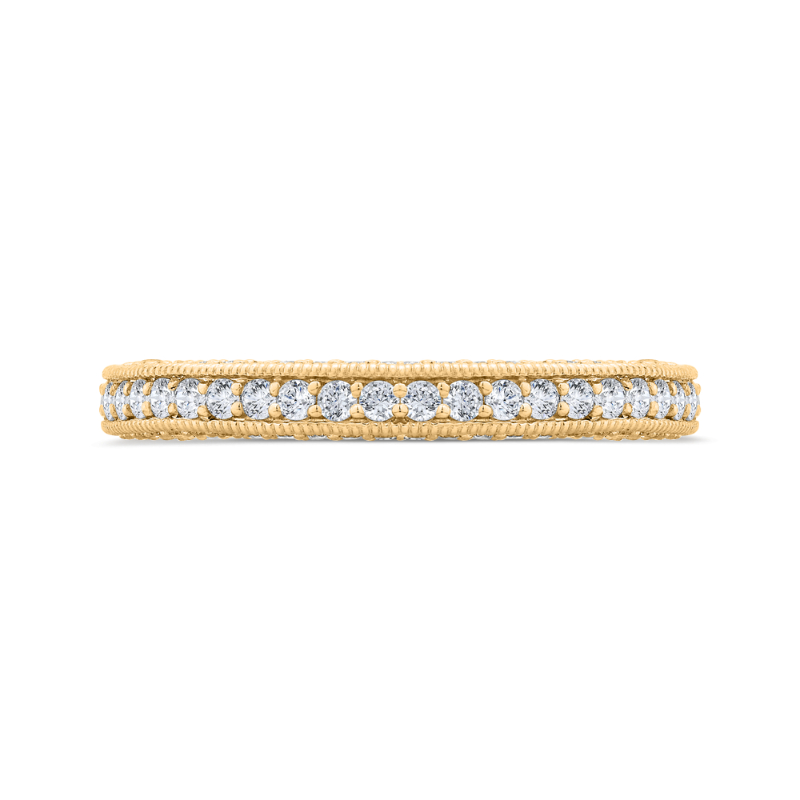 14K Yellow Gold with Round Diamond Eternity Ring