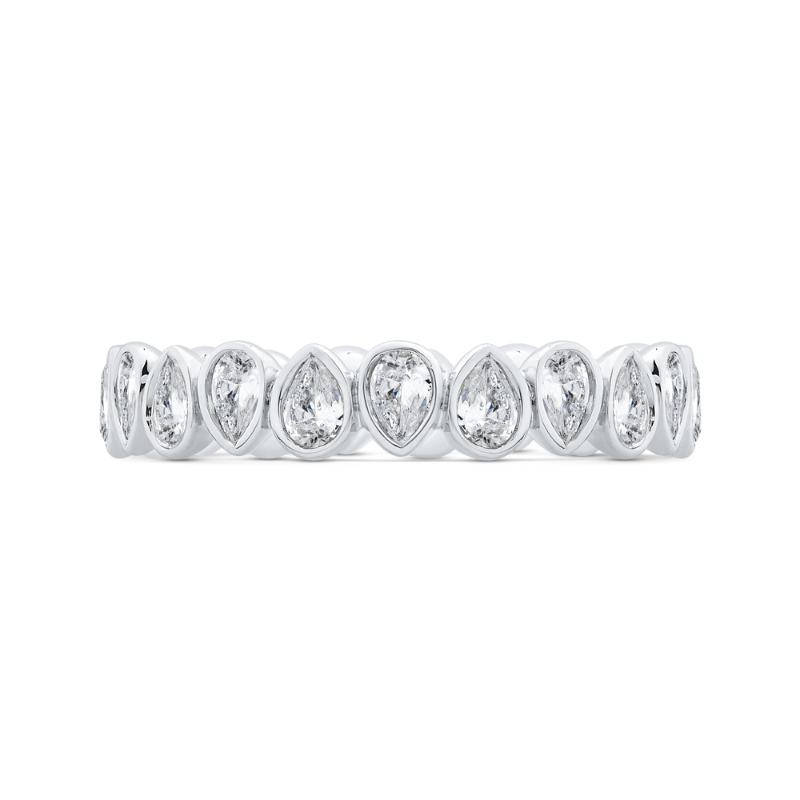 14K White Gold with Pear Diamond Eternity Ring