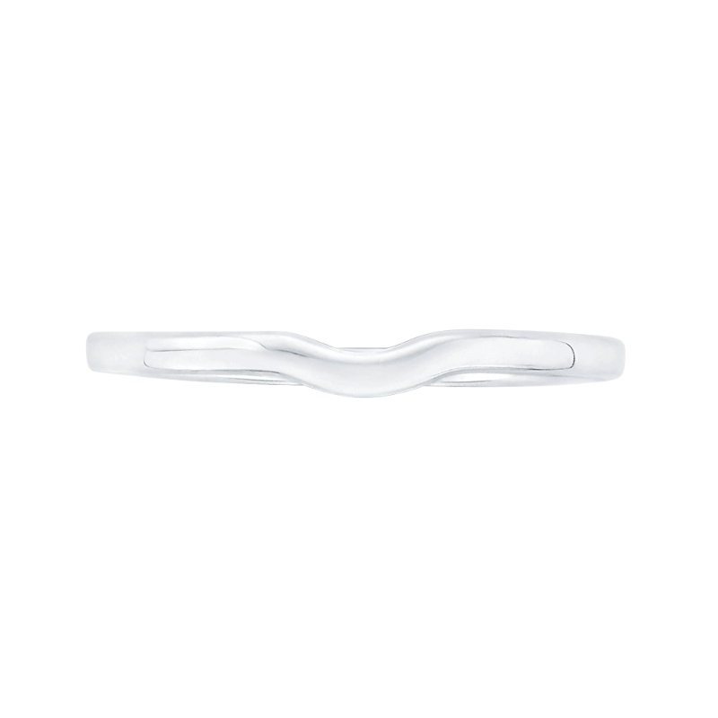 14K White Gold Plain Wedding Band