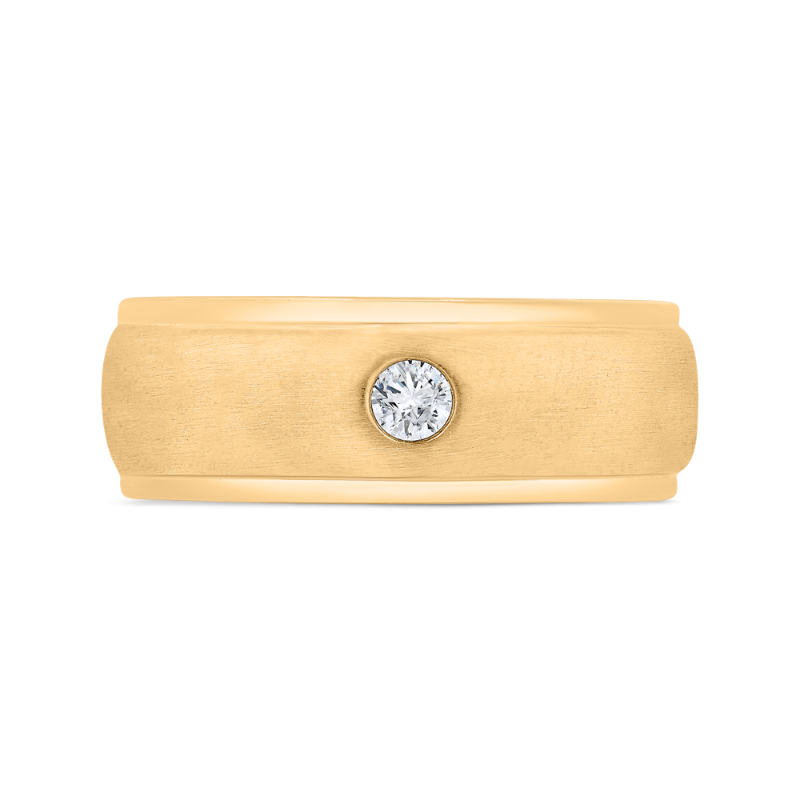 14K Yellow Gold with Round Diamond Men