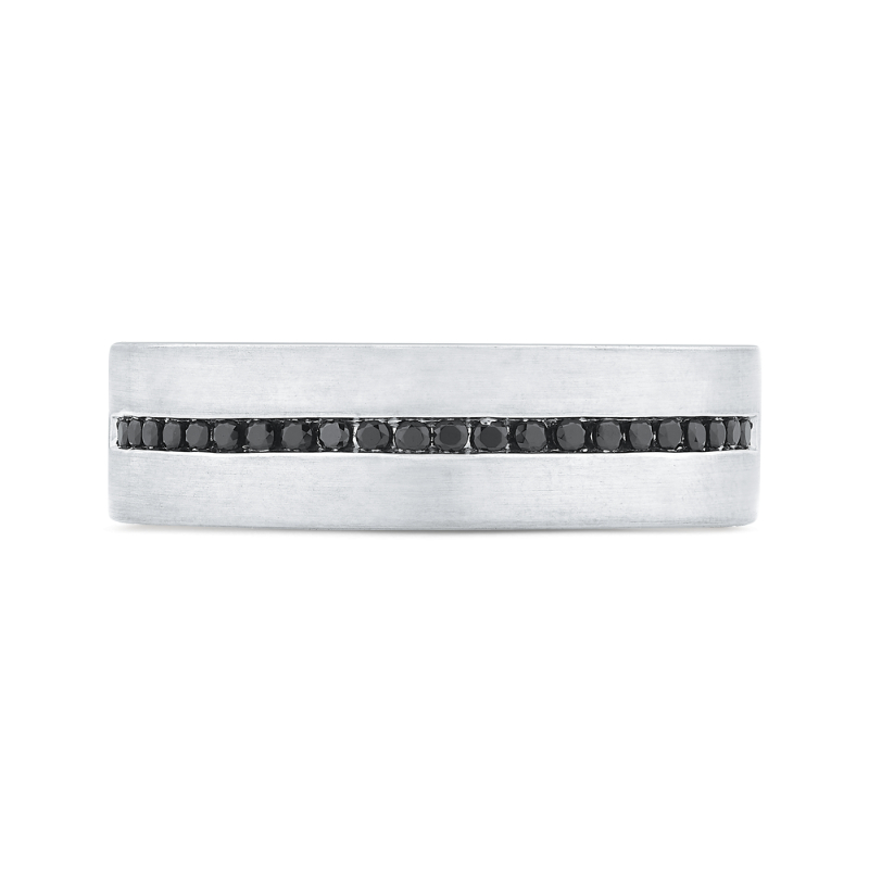 14K White Gold with Round Black Diamond Men