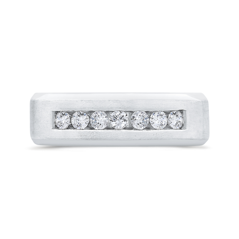 14K White Gold with Round Diamond Men