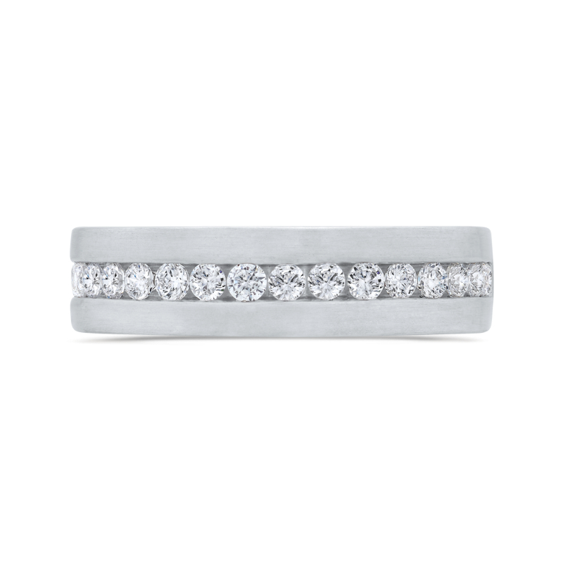 14K White Gold with Round Diamond Men