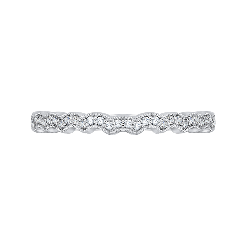 18K White Gold 1/5 Ct Diamond Carizza Wedding band