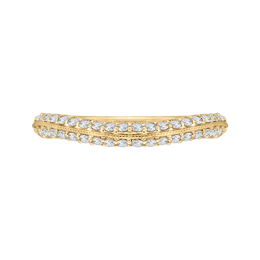 18K Yellow Gold 1/2 Ct Diamond Carizza  Wedding Band