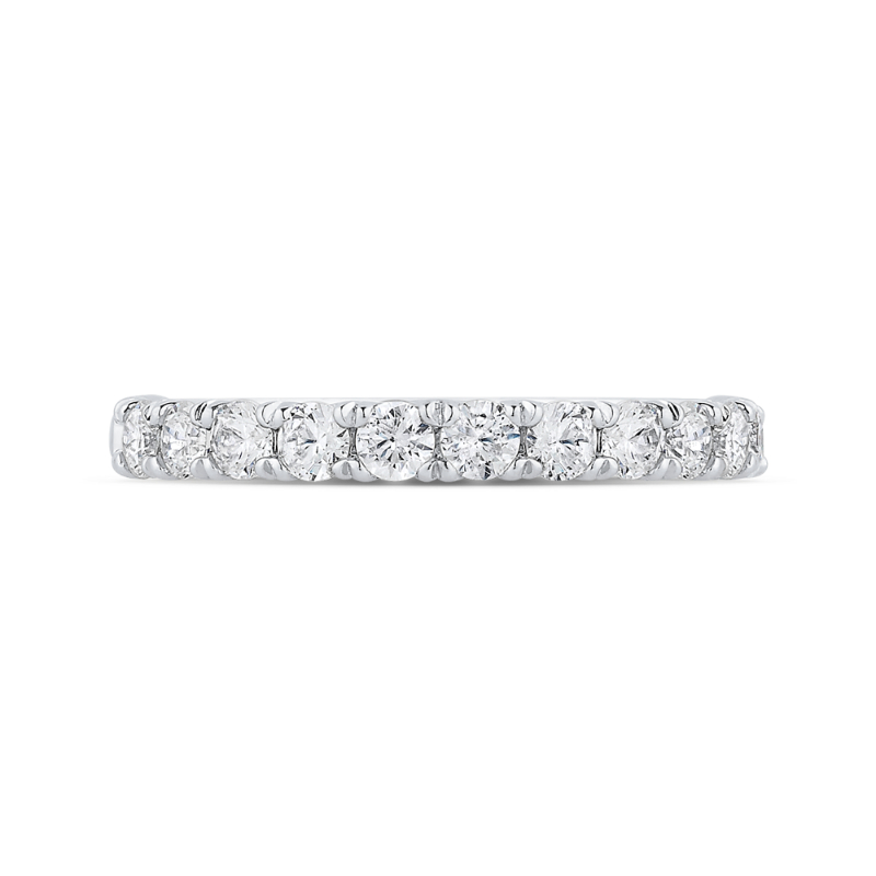 Half-Eternity Round Diamond Wedding Band In 14K White Gold