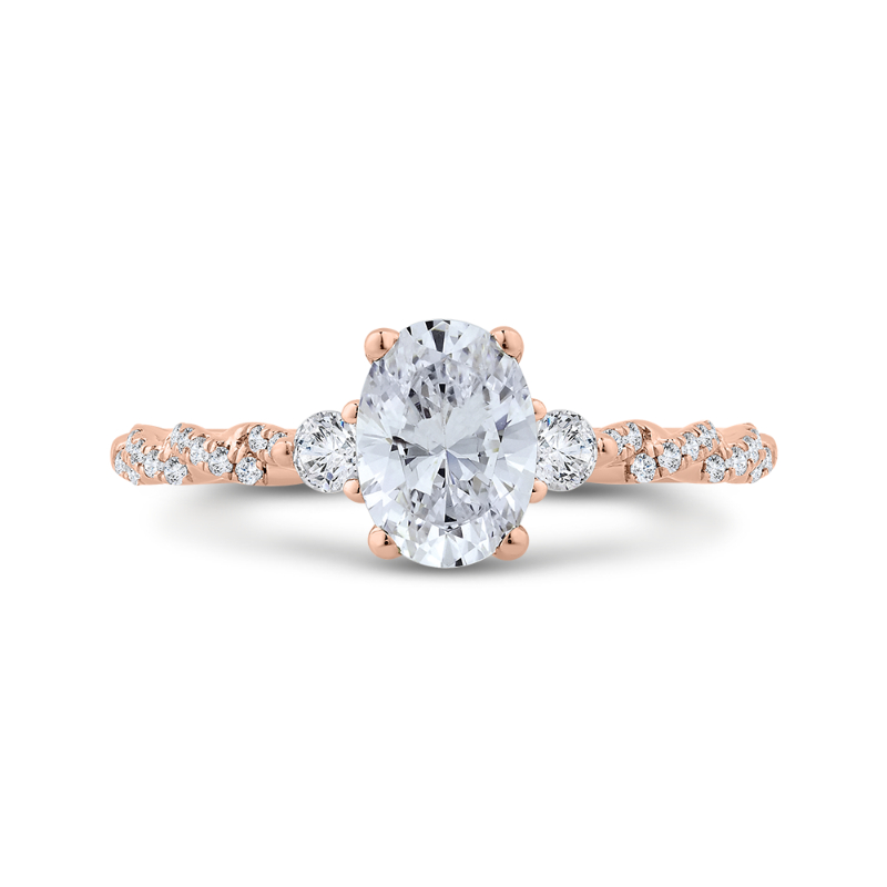 14K Rose Gold Diamond Engagement Ring (Semi-Mount)