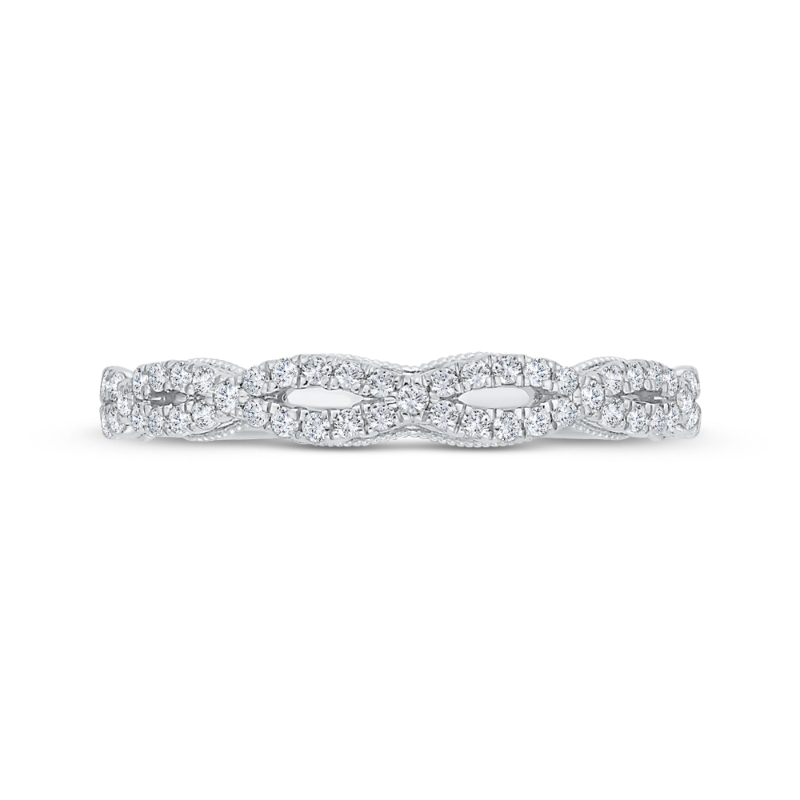 14K White Gold Diamond Wedding Band