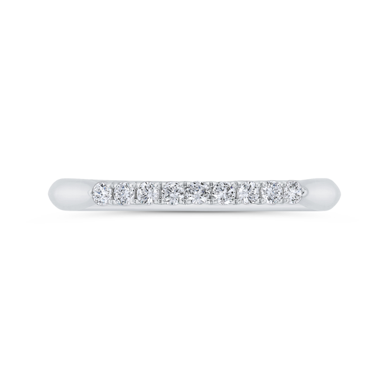 14K White Gold Round Cut Diamond Wedding Band