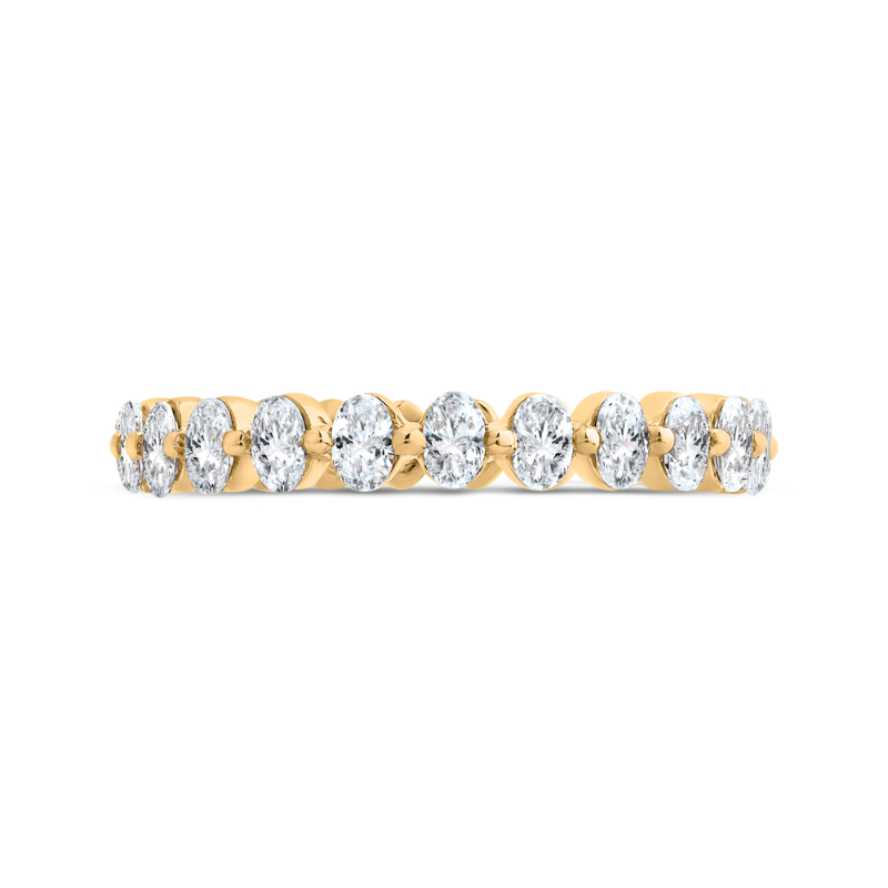 14K Yellow Gold with Oval Diamond Eternity Ring