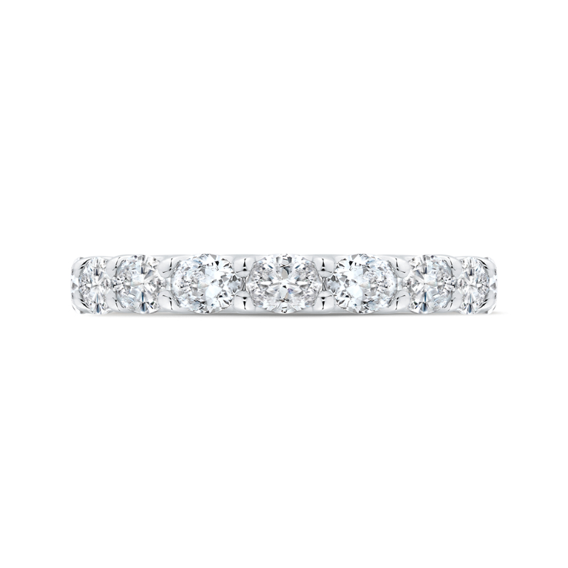 14K White Gold with Oval Diamond Eternity Ring