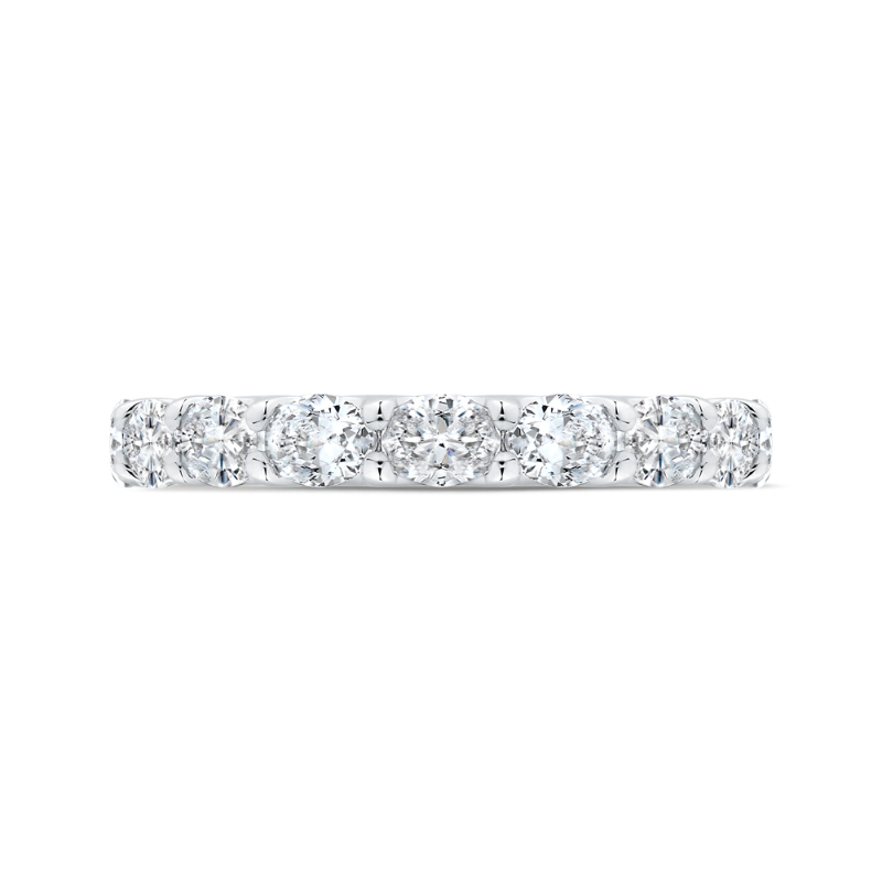 14K White Gold with Oval Diamond Eternity Ring