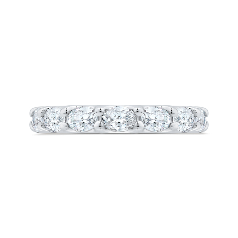 14K White Gold with Oval Diamond Eternity Ring