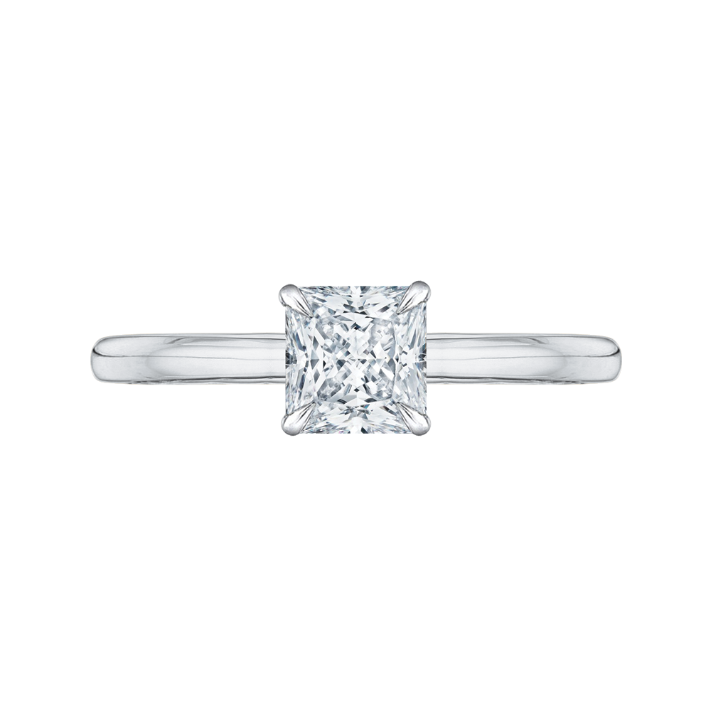 18K Two-Tone Gold Princess Cut Diamond Engagement Ring (Semi-Mount)
