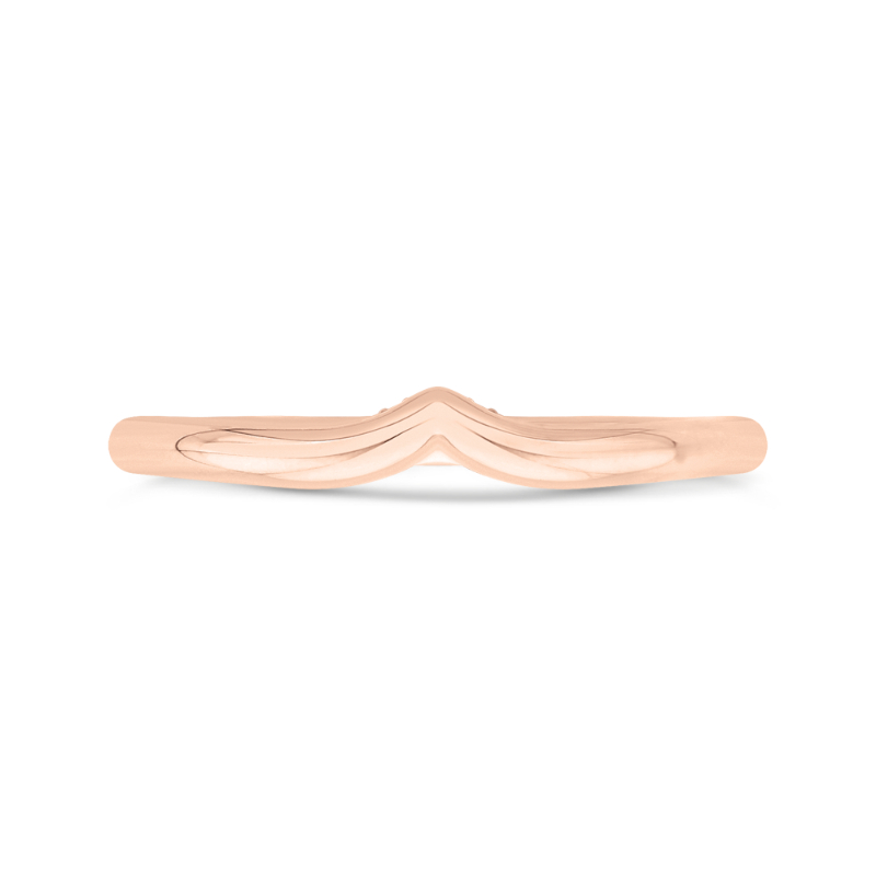 14K Rose Gold Round Cut Diamond Wedding Band