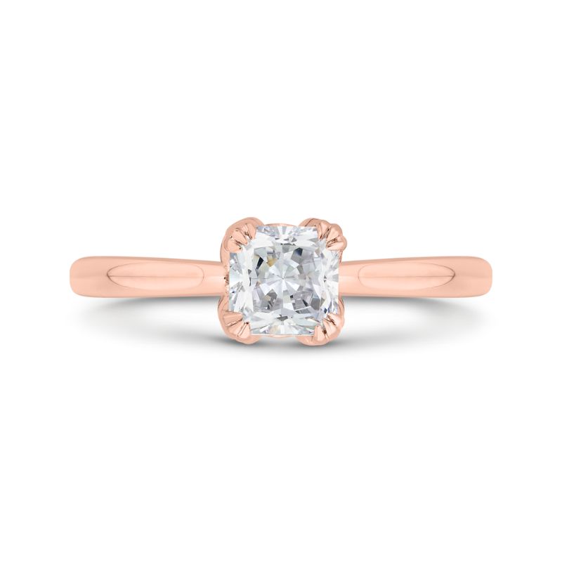 14K Rose Gold Princess Cut Diamond Engagement Ring (Semi-Mount)