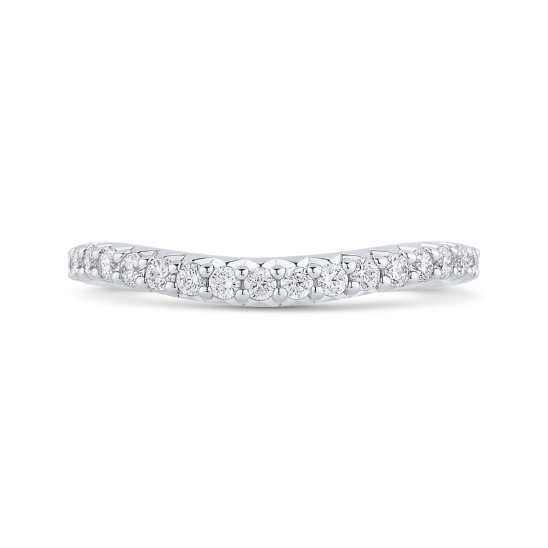 14K White Gold Round Diamond Half-Eternity Wedding Band