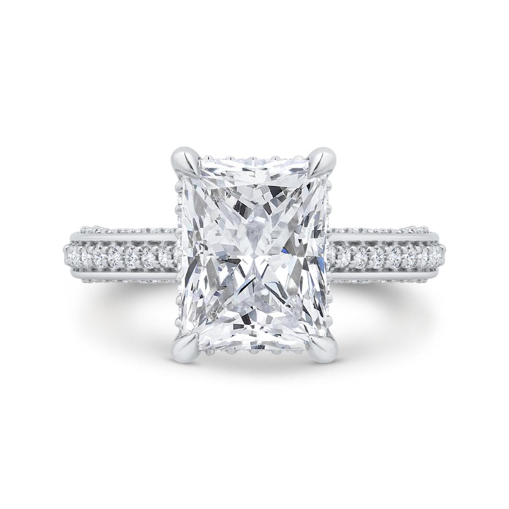 Radiant Diamond Engagement Ring In 14K White Gold (Semi-Mount)